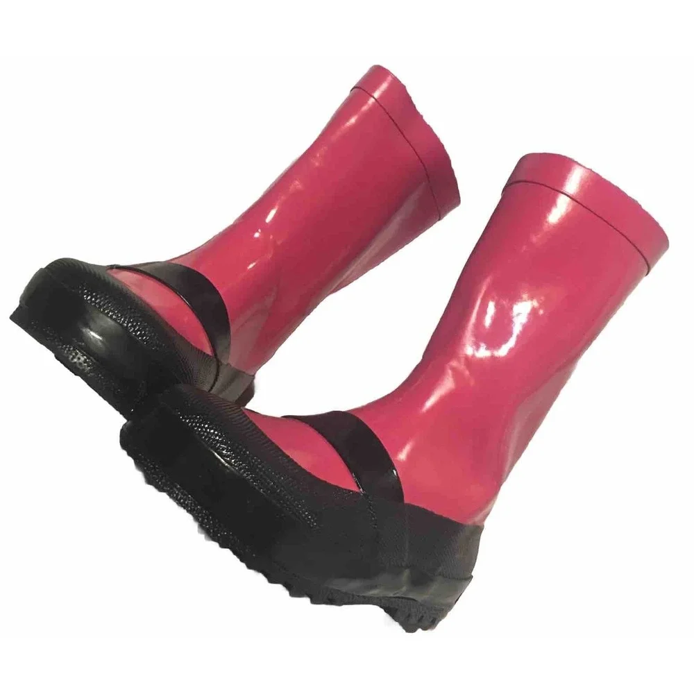 Girls Hot Pink Mary Jane Rubber Rain Boots Corkys size 11